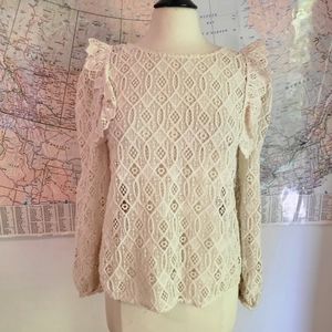 Sezane lace crochet top sz 38 M